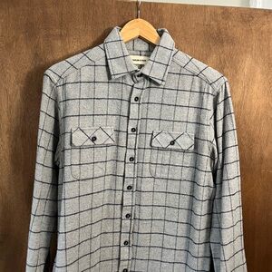 Taylor Stitch Black and Gray Checkered Men's Shirt